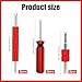 6pcs Valve Stem Remover Tools, Tire AC Valve Core Stem Remover Wrench Tool for Schrader A/C Kit Repair Tyre Air Valve Stem Tool Single and Dual Heads Car Air Conditioner Valve Rv Core Tool (Red)