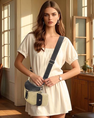 Checkered Crossbody Bag for Women Trendy Bum Bag Checkered Purse Slouchy Fanny Packs with Coin Purse2