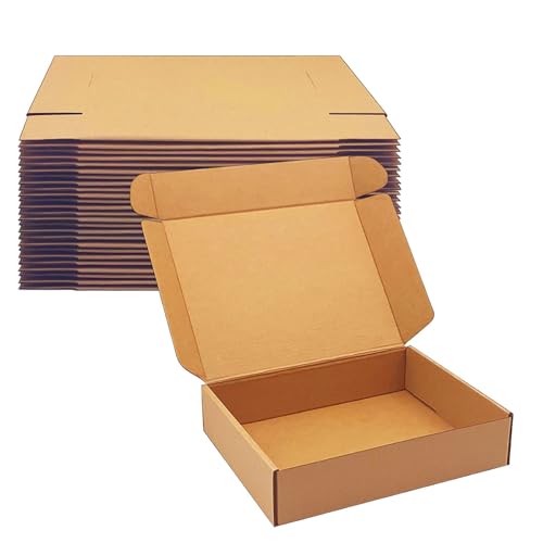 Shipping Boxes 9x7x2 inch 25 Pack,Brown Corrugated Boxes Mailer Packaging for Mailing Small Business，E-Commerce Gift Boxes for Wrapping Present Moving Storage Heavy Duty Recycled Cardboard Boxes