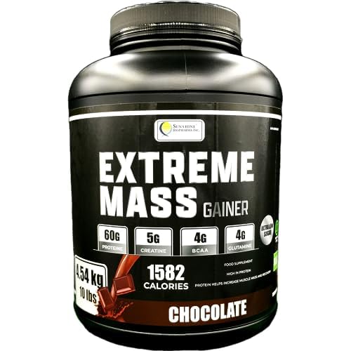 Intense workout fuel, extreme mass gainer and muscle enhancer with low sugar, high-calorie purified whey protein