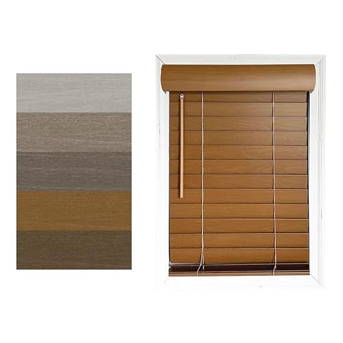 TailorView, Customizable Faux Wood Horizontal Window Blinds, Cordless, 2 Inch