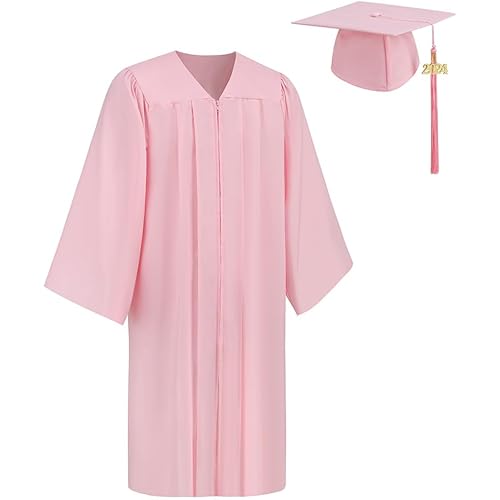 yolsun Matte Graduation Cap Gown 2024 Set with Tassel for College High School Graduates