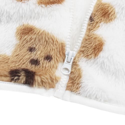 Image of Toddler Girls Boys Fleece Hoody Jacket Zip Up Teddy Coat Warm Winter Outwear