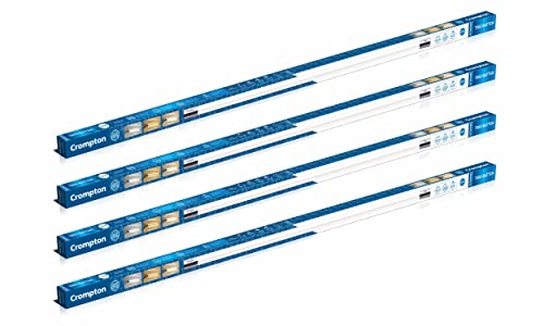 Crompton Trio 22W B22 LED Batten | Aesthetic Design with Ambience Light for Living Room & Bedroom | Indirect Lighting with Focus Mode, Theatre Mode & Trio Mode|4 Feet|Pack of 4