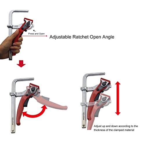Ratcheting Table Clamp, Quick Release Bar Clamp, Aluminium Alloy Guide Rail Fixture Fixing Tool For Woodworking #TOP3