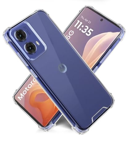 Image of WOW IMAGINE Ultra-Hybrid Crystal Clear Back Case for Motorola Moto G85 5G | Shockproof Design | Camera Protection Bump | Hard Clear Mobile Back Cover with Cushioned Edges - Transparent