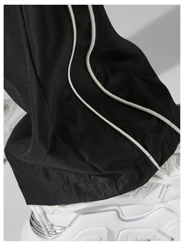 Men's Contrast Binding Parachute Pants Y2K Drawstring Baggy Casual Pants Streetwear4