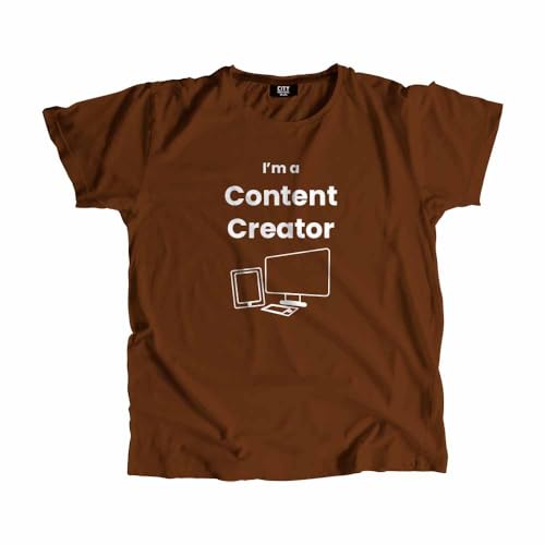 T-shirt Content Creator unisexe marron en coton | Haut créateur de contenu