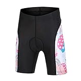 SXSHUN Fahrrad Trikot Set Jungen Mädchen Kinder Kurzarm Trikot Fahrradhose mit 3D Sitzpolster MTB Jersey Bike Fahrradtrikot Radsport Bekleidung, Weiß+Fisch Muster(Radhose), 104-110