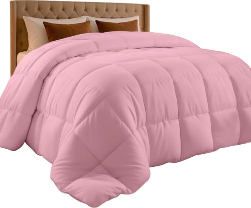 Image of Utopia Bedding Twin Comforter Duvet Insert, Quilted Pink Comforter with Corner Tabs, Box Stitched Down Alternative Comforters Twin Size 64 x 88 inches
