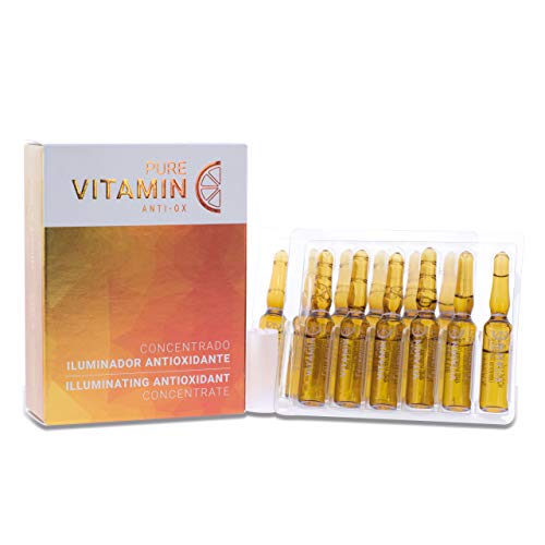 Serum Vitamina C en Ampollas. Serum Facial Concentrado Iluminador Antioxidante con Vitamina C y Vitamina D. Serum Regenerador, reafirmante y antiarrugas. Marca Noche y Día. 12 Ampollas x 2 ml