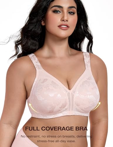 Image of Wingslove Women's Minimizer Bras Full Coverage Wirefree Comfort Plus Size Bra Large Bust Non Padded