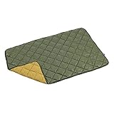 キャプテンスタッグ(CAPTAIN STAG) ダウン ひざ掛け ブランケット 防寒 CS ファイバーダウン ブランケット 丸洗い可能 収納バッグ付き 120×75cm モスグリーン×キャメル UM-1555