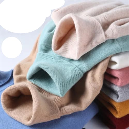 Rfmfkkg Men's Soft Cashmere Sweater High Neck Pullover Casual Knit Casual Jumper Long Sleeves Tops2