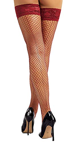 Seam Back Fishnet Thigh High Stockings Silicone Lace Top Lingerie Stay Up Sheer Nylon Hosiery