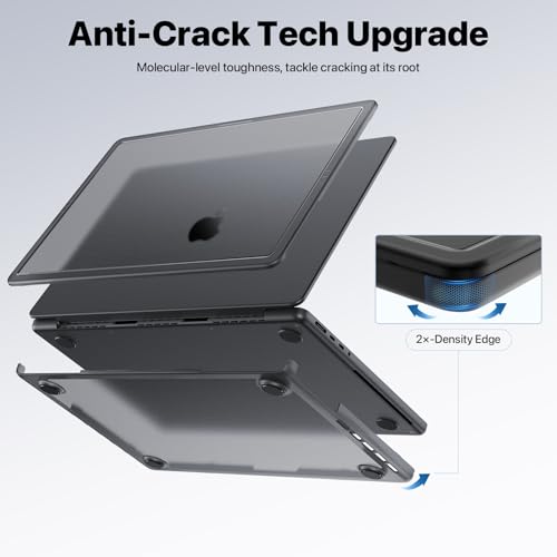 Image of Soonjet CrackGuard for MacBook Pro 14 inch Case | M5 M4 M3 M2 M1 Pro /Max 2026-2021 | Anti-Crack Upgrade | 100% Match Official Color | Protective Hard Shell Laptop Cover | Space Gray Clear