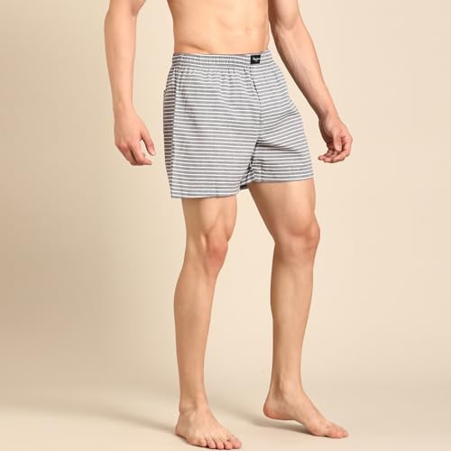 Image of Pepe Jeans Men's Cotton Boxer Shorts Relaxed Fit Striped Boxers (Pack of 2)