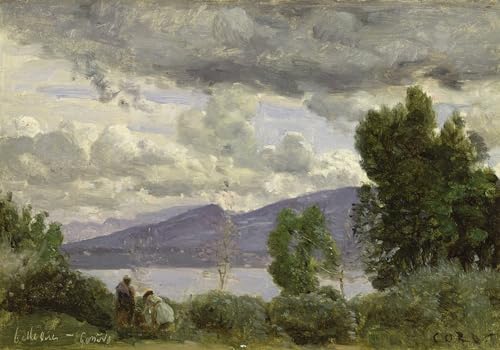 Lienzo decorativo para pared de Corot, cuadro 60x90cm de Vista del Chalet para dormitorio