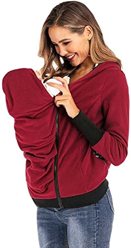 Tragejacke Für Mama Und Baby,Mit Kapuze Damen Langarm Umstandsjacke Warm...