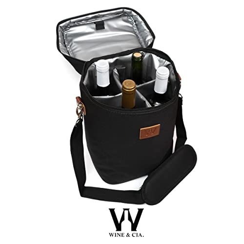 Wine Bag P/ 4 Garrafas De Vinho Bolsa Termica Mala Para Levar Vinhos by Wine & Cia