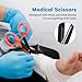 Madison Supply Medical Scissors, EMT and Trauma Shears - 7.5 Inch Quality Stainless Steel Bandage Scissors - Fluoride-Coated with Non-Stick Blades - 2 Pack (Orange/Red)