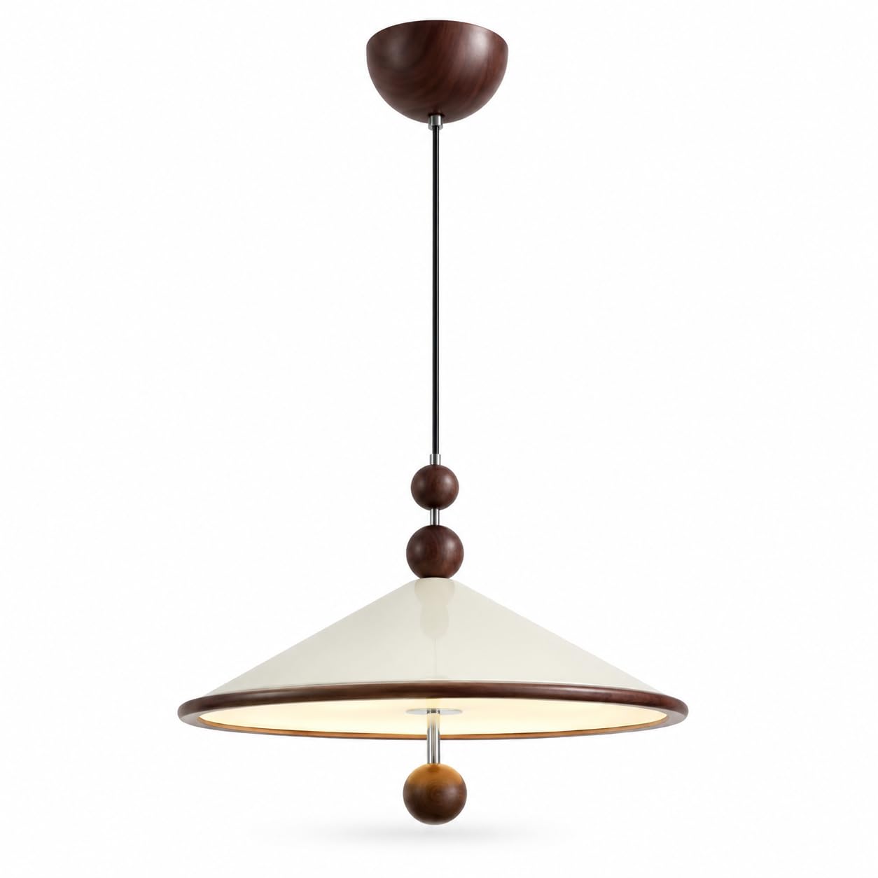 ESIYUVO Modern Pendant Light Fixture, 15.75 Inch Hanging Lamp with Ceramic Shade, Adjustable 47.24 Inch Cable, Decorative 24W LED Lighting for Kitchen Island, Dining Room, Bedroom, Cafe and Bar
