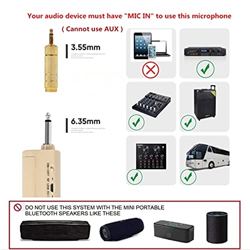 Karaoke Microfoon, Professionele dynamische microfoon verschuldigd UHF Draadloze handheld microfoonmegafoon met USB 6. 3… - Image 8