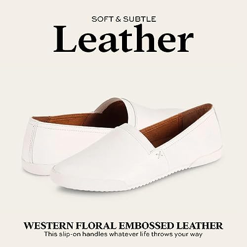Frye Melanie Slip On Shoes for Women Crafted from Premium Leather with White Rubber Toe Bumpers and Soles, Leather Lining, and Removable Footbeds – 1 ¼” Outsole, White - 9 M | Image 3