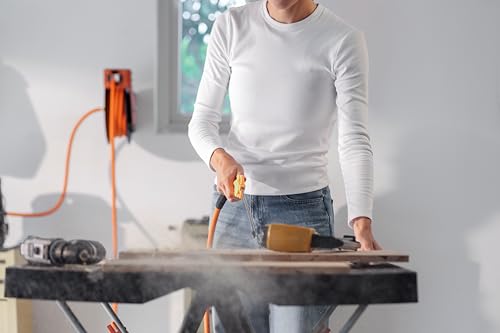 Giraffe Tools Automatischer Druckluftschlauch Aufroller mit 3/8 Druckluft Schlauch, 15m+1m Wandmontage Druckluftschlauchtrommel mit 1/4 Schnellkupplung 300 PSI