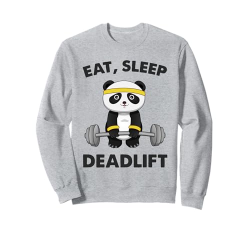 Eat Sleep Deadlift Panda Bear Allenamento Palestra Regalo Uomini Donne Bambino Felpa