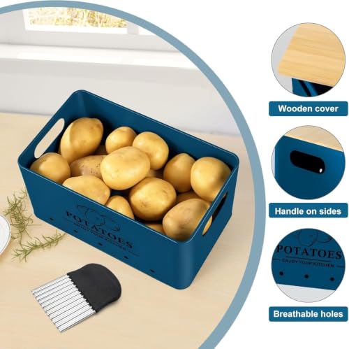 Image of 3 Pieces Potato Onion & Garlic Storage Bin Sturdy for Kitchen Counter | Kitchen Storage & Organization | Food Storage Containers