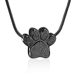 BAOWIQI Pet Urn,Cremation Jewelry Urn Necklace for Ashes for Pet,Paw Print Memorial Ash Jewelry,Keep
