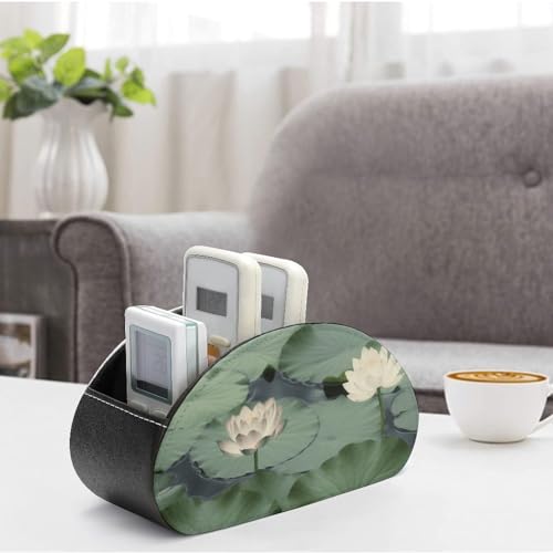 Support de télécommande en cuir PU avec 5 compartiments élégants pour salon