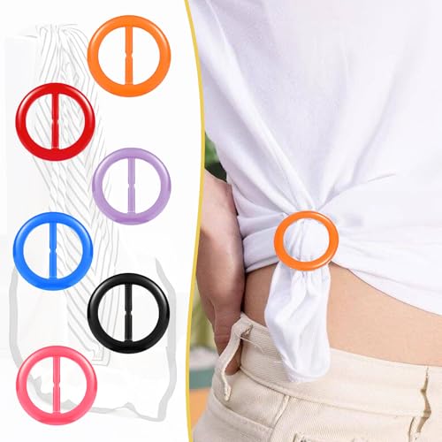 12PCS Silk Scarf Ring Clip T-shirt Tie Clips for Women Fashion Resin Ring Scarves Clasp Waist Buckle for Shirts Clothing Clothing Ring Wrap Holder with 1 Exquisite Box 12 Colors (Rainbow Style)3