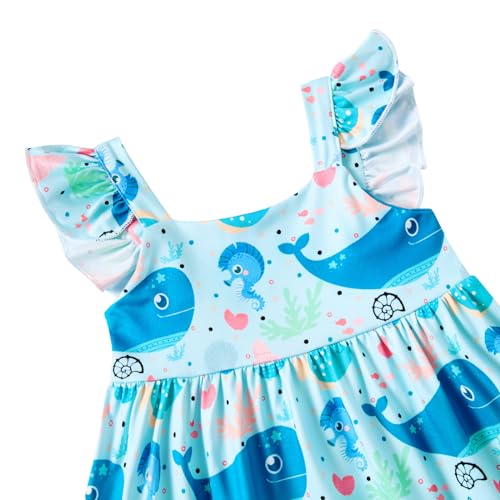 Image of Vieille Toddler Girls Summer Dress Ruffle Casual Beach Sundress 2-8 Years