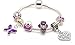 Bling Rocks Purple Fairy Dream - Braccialetto personalizzabile per bambine, con charm stile Pandora, in argento, cuore con scritta "Big Sister" (sorella maggiore) Disponibile in altre misure., Placcato argento, colore: Viola / argento, cod. BCP17F_17cm