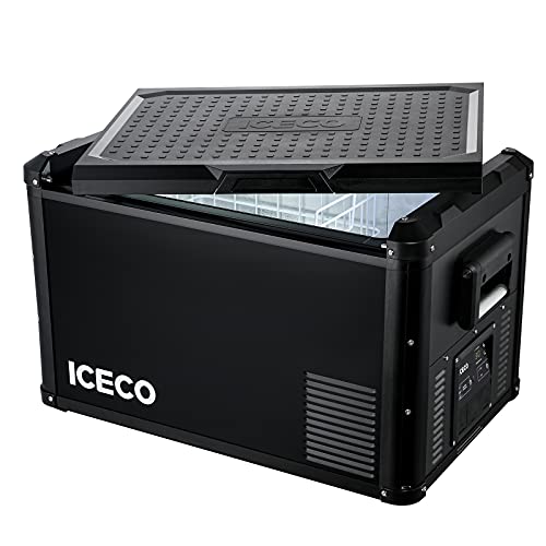 ICECO [Upgrade] VL 60 PRO Portable Refrigerator, Multi-directional Lid, 12/24V, AC 110-240V, Car Refrigerator Powered by SECOP Compressor, 0? to 50?, Home & Car Use