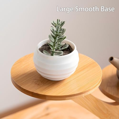 SRTFINE 2 Tiered Desk Plant Stand Bamboo Tree Plant Shelf Tabletop Succulent Herb Stand Desktop Plant Stand Indoor Plant Rack for in Living Room Office Decoration (2 Tiered) by SRTFINE - Used condition - Image 4
