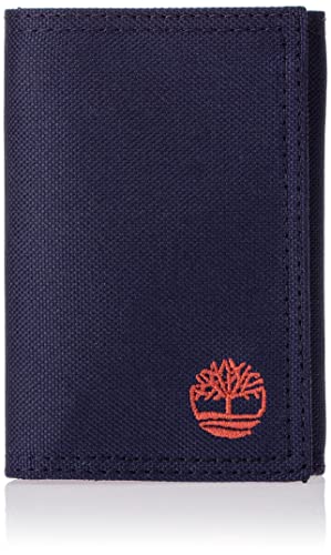 Timberland Men's Nylon Embroidered Trifold Wallet