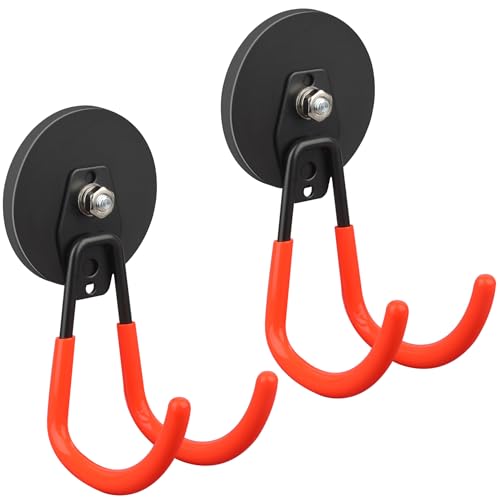 ULIBERMAGNET Strong Magnetic Hooks,2 Pack Heavy Duty Large Magnetic Hooks for Extension Cord, Cable...
