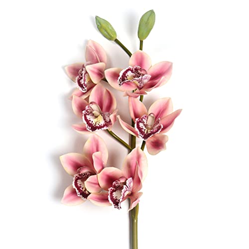 Image of PURE HOME + LIVING Pink Faux Boat Orchid Spray (Made of Plastic, Wire and Fabric) for Home, Office and Living Room Decorations (Without Vase)(Height-76cm) Pack of 1
