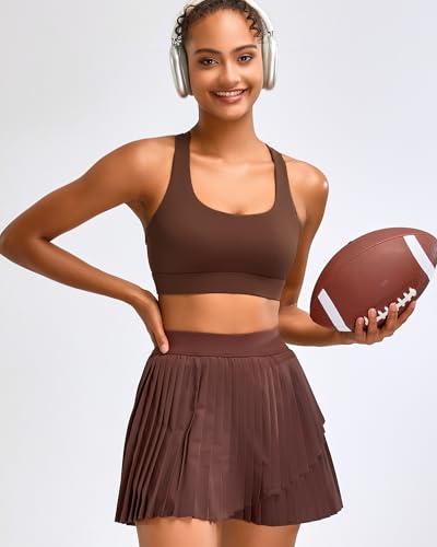 Image of RUNNING GIRL High Impact Sports Bras for Women - Scoop Neck Strappy Sports Bra High Support Moulded Cup Workout Bra