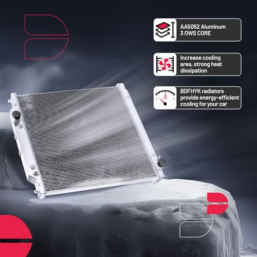 Image of BDFHYK Radiator for Ford F-250 F-350 F-450 F-550 Super Duty 2003-2007, for Ford Excursion 2003-2005, 6.0L V8 Diesel, Aluminum Core 2-Row 40mm, CU2741 2741 4C3Z8009BA