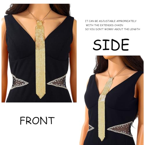 Sequins Neck Tie Black Sequins Strands Necklace Gothic Long Neck Tie Jewelry for Party Prom Daily3