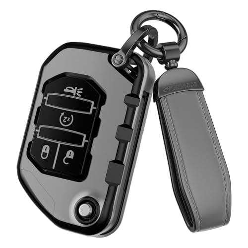Seikuleca For Jeep Key Fob Cover Accessories- Matte TPU Key Fob Cover with Leather Keychain for Jeep Wrangler JL JLU Rubicon Gladiator Sahara. by Seikuleca - Used condition - US$11.97