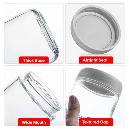Image of Rioware Storage Glass Jar, Set of 6, 500 ml Each, Transparent, BPA Free, Storage Jar, Kitchen Organizer Modular, Multipurpose Cookies Jar, Grey