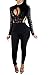 Wuxh Women's Sexy One Piece See Through Bodycon Clubwear Party Romper Jumpsuit (X-Large, Black2)