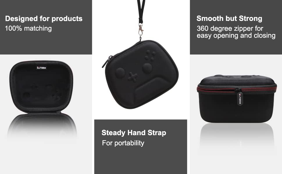 Miniatura 8 de LTGEM Funda de EVA para controlador Bluetooth 8Bitdo Ultimate con base de carga (negro) - Viaje