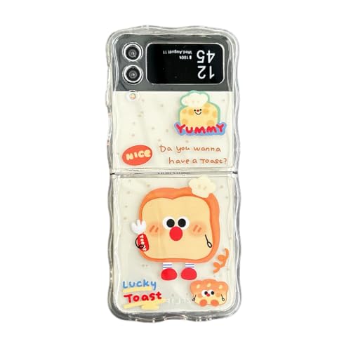 RUIKER Samsung galaxy z flip4 �p �P�[�X ���� �؍� �l�C z flip4 ���킢�� �A�j�� �L�����N�^�[ �X�}�z�P�[�X �Ή� zflip4 �V���R�� �\�t�g �����h�~ �ϏՌ� �y�� �g�уX�g���b�v �M�����N�V�[ �t���b�v4