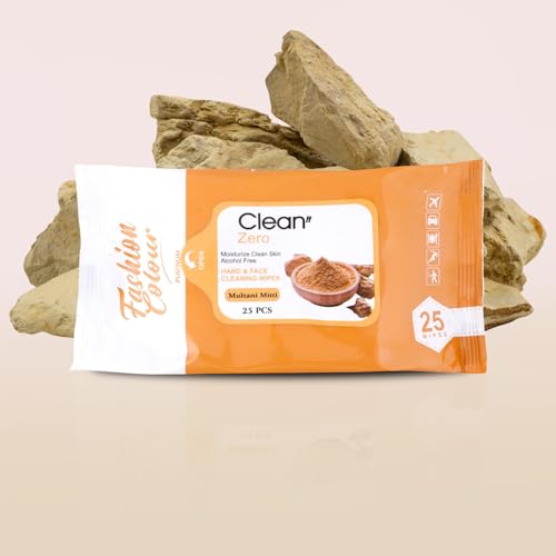 Image of Fashion Colour Platinum Clean It Zero Hand and Face Cleaning Wipes, 25 Wipes, Wet Wipes for Face, Hydrating, Refreshing, Soothing (25N, Multani Mitti) Pack of 3